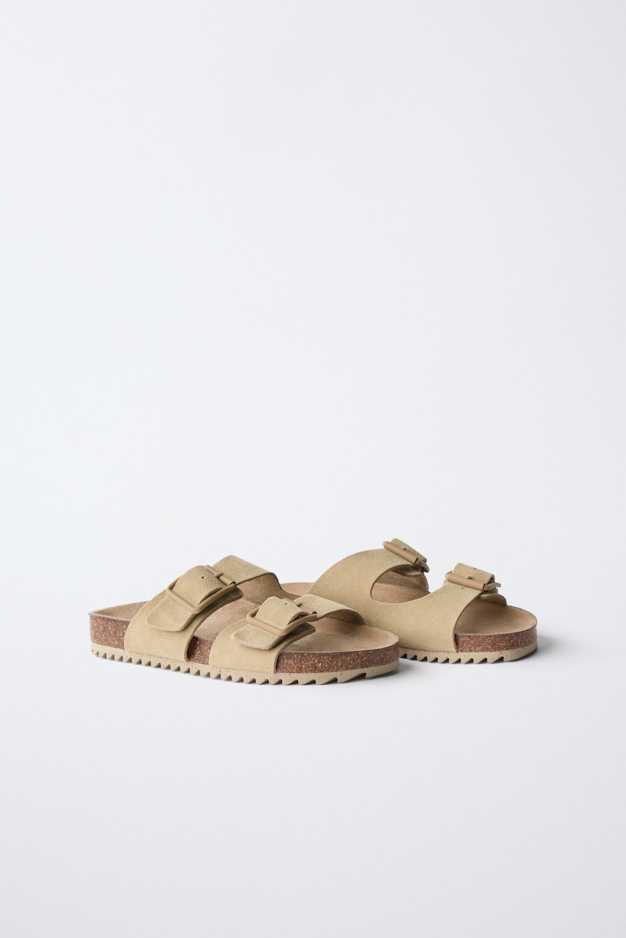 SANDALES À BOUCLES EN CUIR
